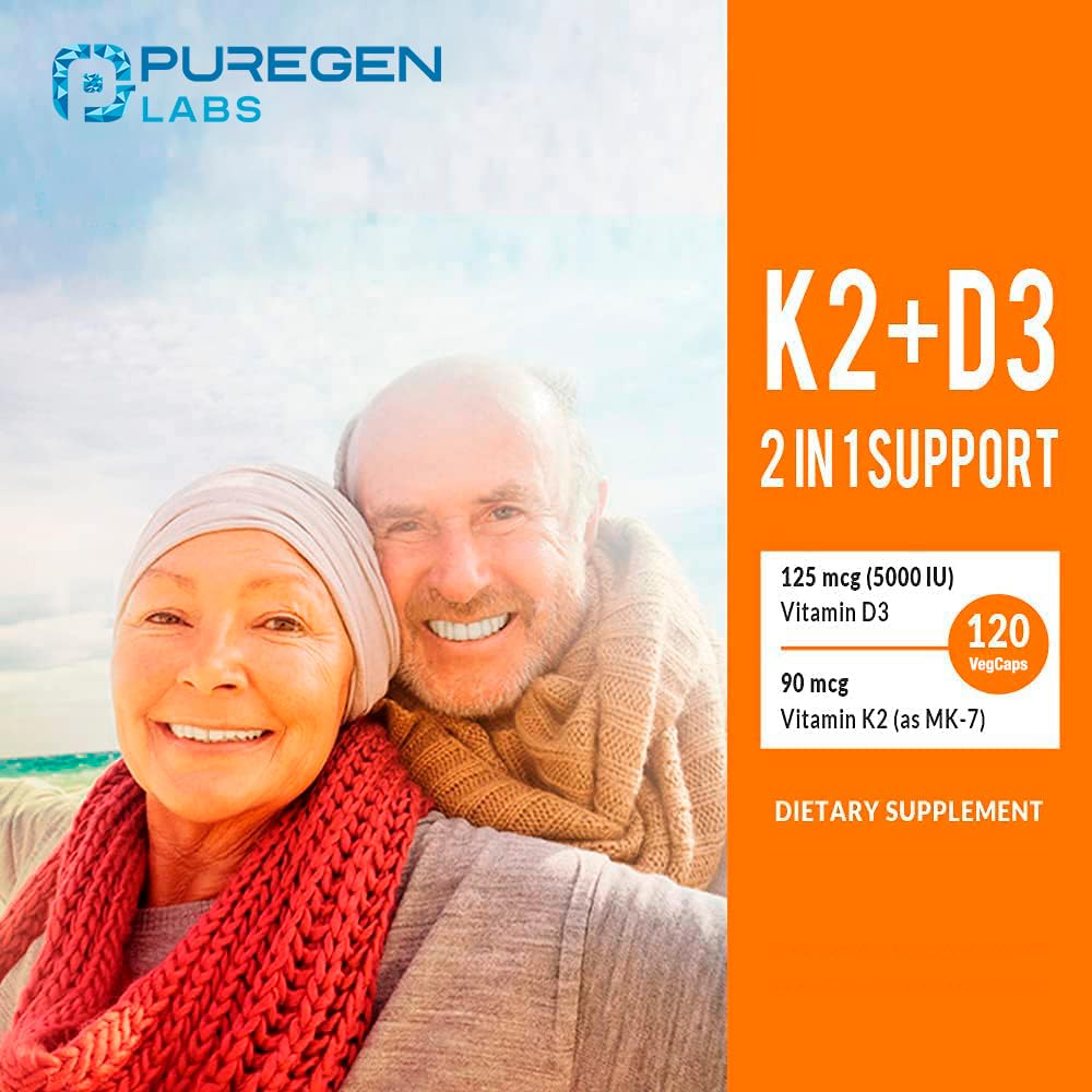 Capsules de vitamine K2 MK7 et D3 5000 UI sur un fond blanc