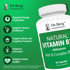 Capsules de vitamines B1 B6 B12 de Dr. Berg sur une table