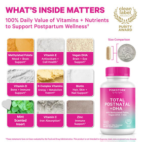 Capsules de vitamines postnatales Pink Stork avec insert menthe