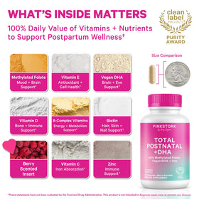 Capsules de vitamines postnatales Pink Stork avec insert parfumé