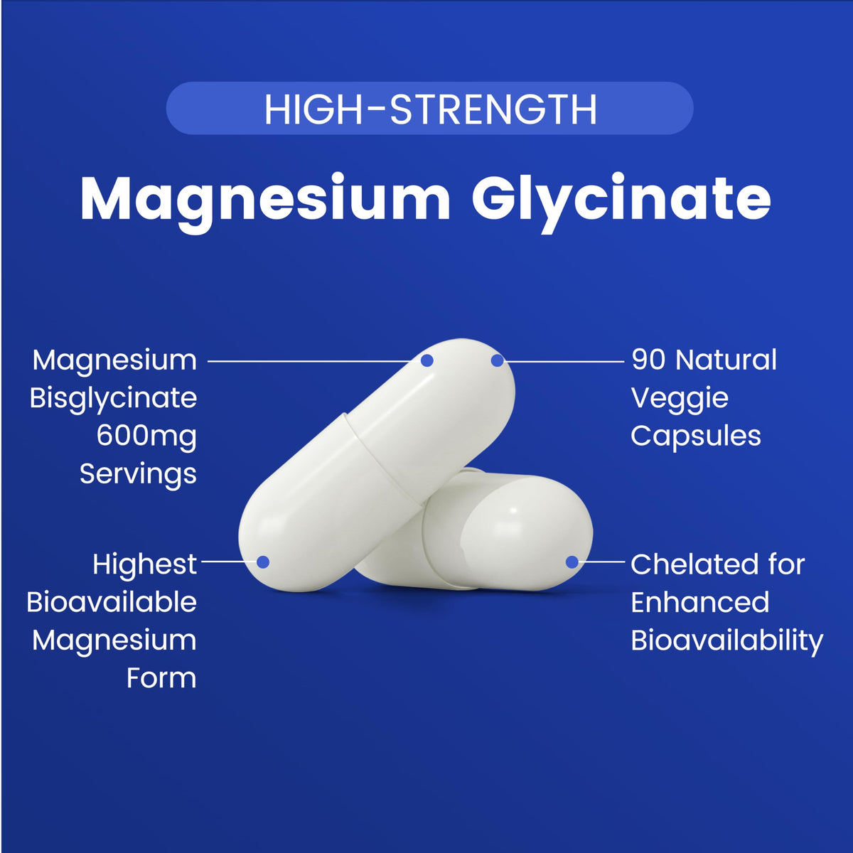 Capsules de Vitarevive Magnésium Glycinate 600 mg dans une cuillère