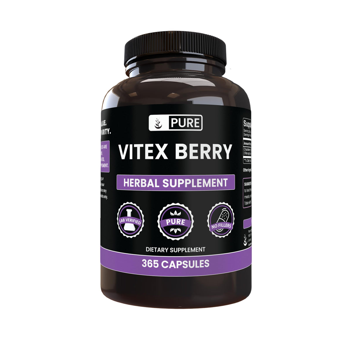 Capsules de Vitex Berry (Chasteberry) de PURE ORIGINAL INGREDIENTS, vue avant