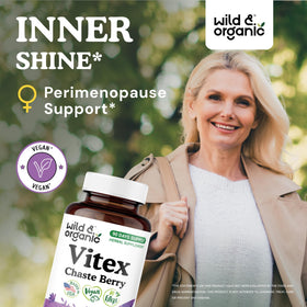 Capsules de Vitex Wild & Organic sur fond blanc