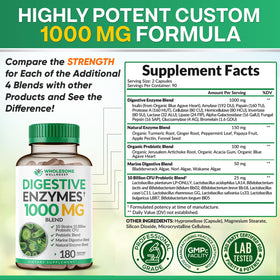 Capsules de Wholesome Wellness Enzymes daily dans une main