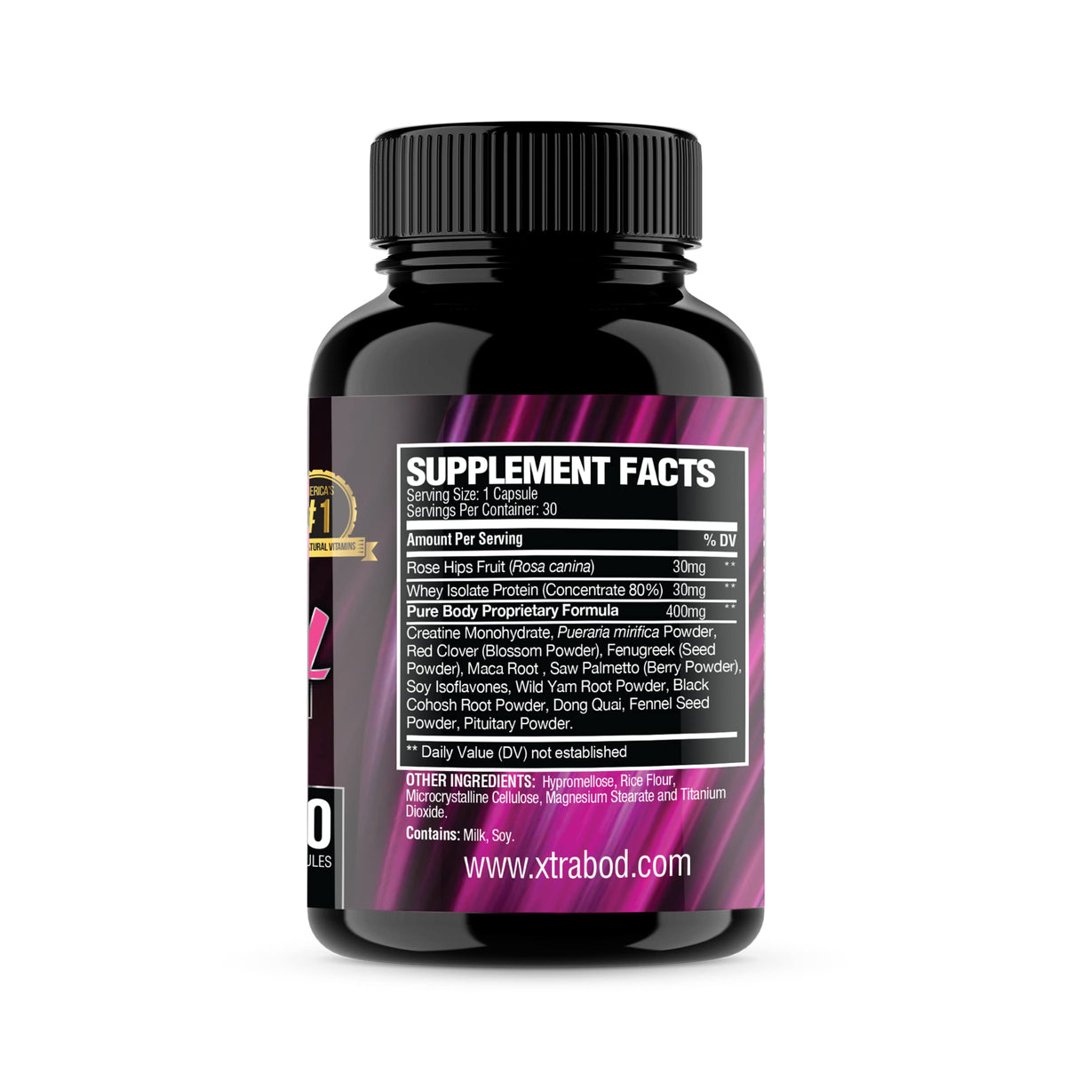 Capsules de Xtra Body sur une surface blanche