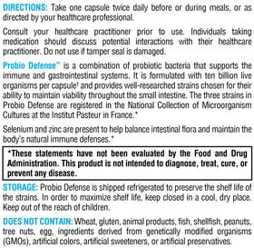 Capsules de XYMOGEN Probio Defense sur une surface blanche