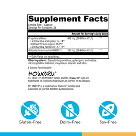 Capsules de XYMOGEN ProbioMax Daily 30B sur fond blanc