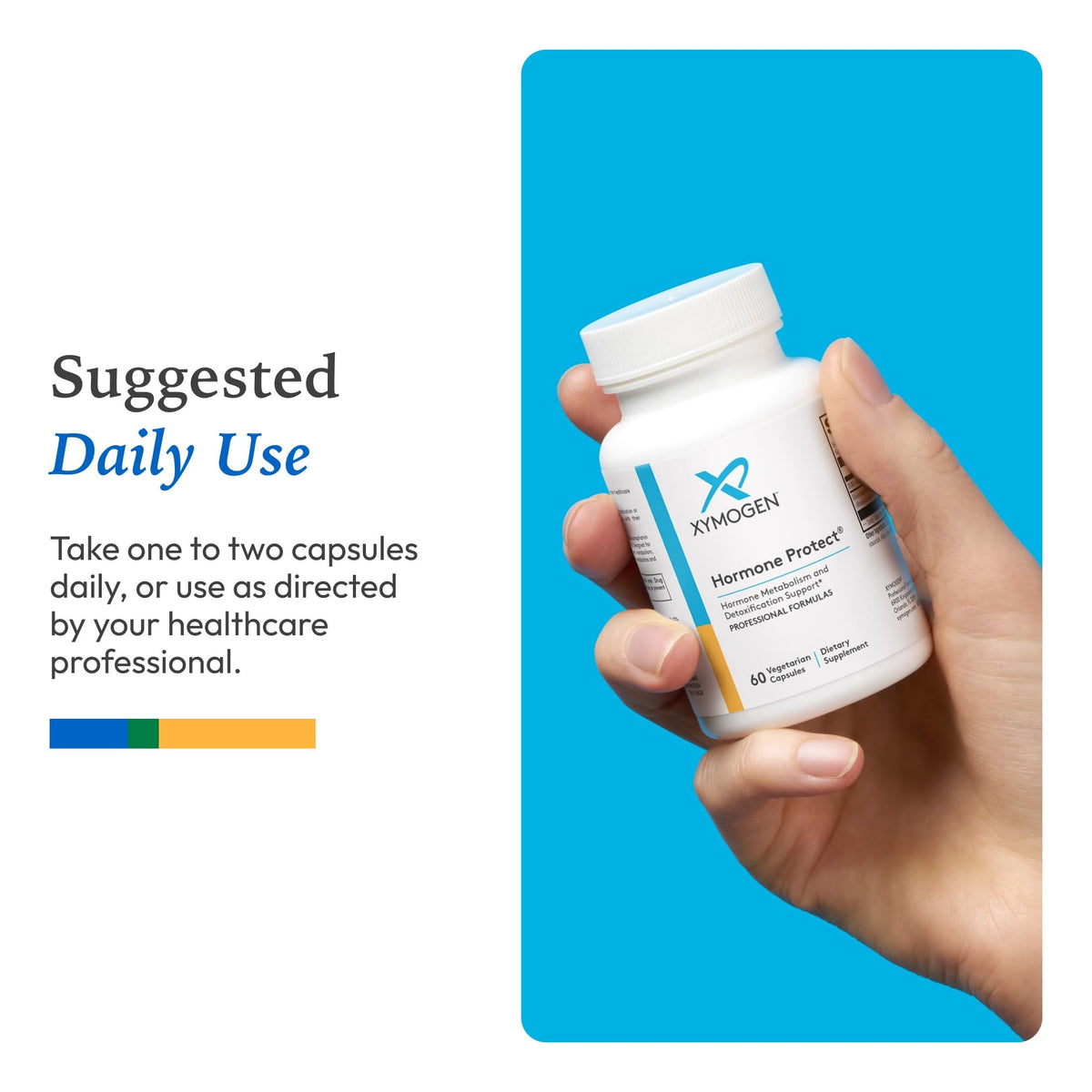 Capsules de XYMOGEN Protect dans une main