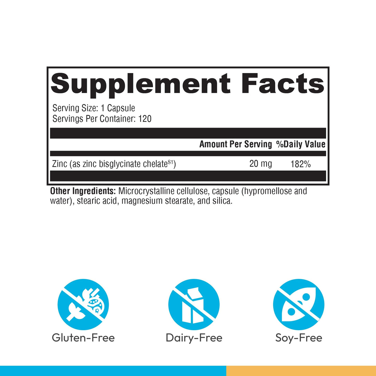 Capsules de XYMOGEN Zinc Glycinate en gros plan