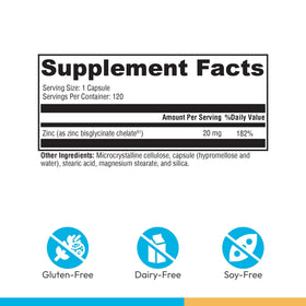 Capsules de XYMOGEN Zinc Glycinate en gros plan