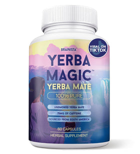 Capsules de yerba mate Brainista en bouteille, vue de face