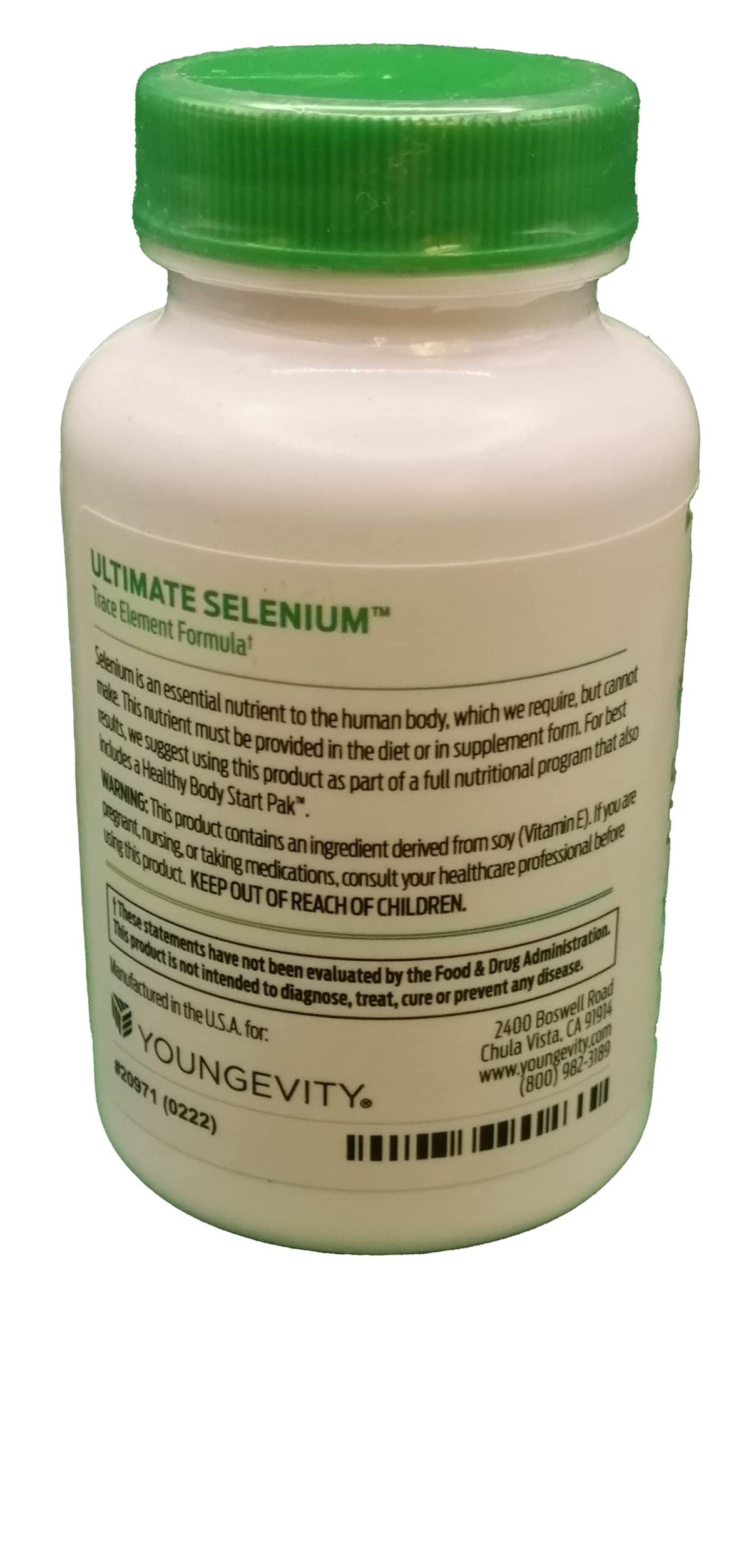 Capsules de Youngevity Selenium Ultime sur fond neutre