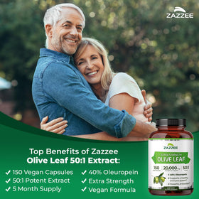 Capsules de Zazzee Extrait de Feuille d'Olivier en gros plan