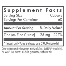 Capsules de Zinc Citrate d'Allergy Research Group, vue de près