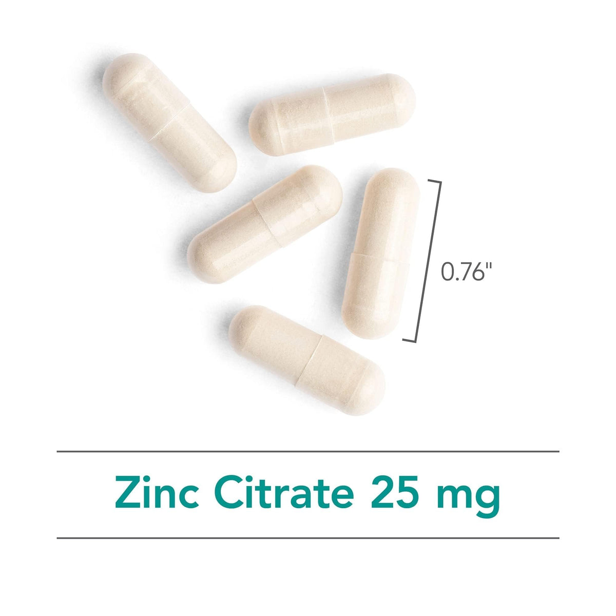 Capsules de Zinc Citrate sur une surface blanche