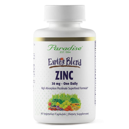 Capsules de Zinc Picolinate 30 mg Paradise Herbs en boîte