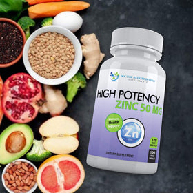 Capsules de Zinc Picolinate 50mg sur fond blanc