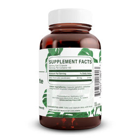 Capsules de Zinc Picolinate Natural Nutra sur un fond blanc