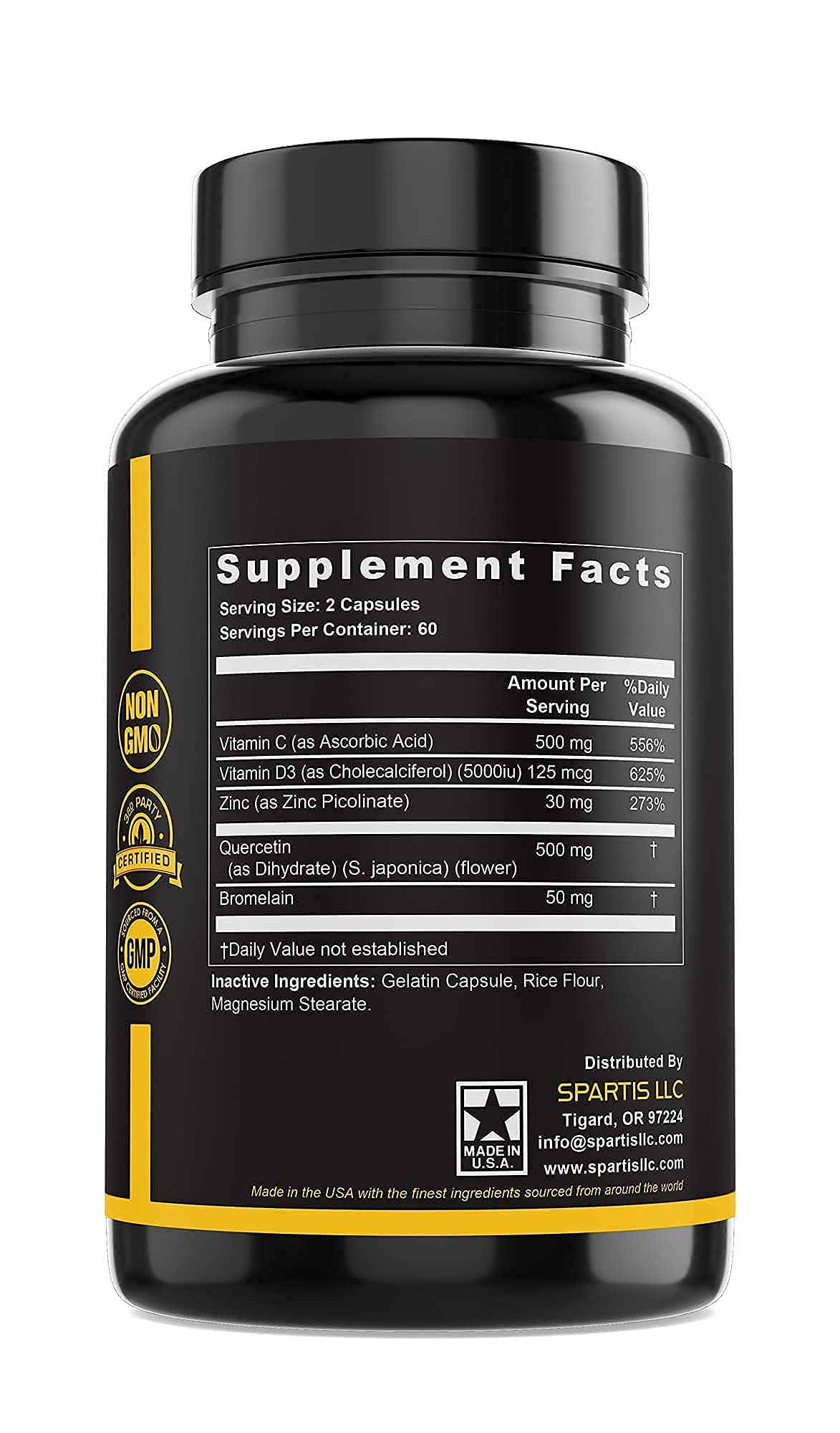 Capsules de Zinc Quercetin SPARTIS dans une main