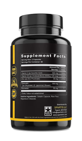 Capsules de Zinc Quercetin SPARTIS dans une main