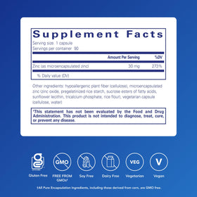Capsules de zinc UltraZin sur une surface blanche