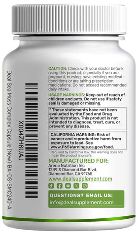 Capsules DEAL SUPPLEMENT Irish Sea Moss sur une surface neutre