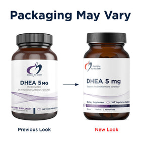 Capsules DHEA Designs for Health sur fond blanc