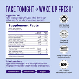 Capsules Dihydromyricétine No Days Wasted sur fond blanc