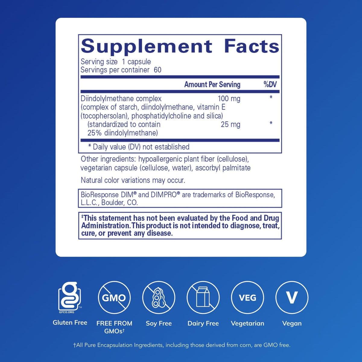 Capsules DIMPRO 100 montrant la taille et la forme