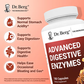 Capsules Dr. Berg Enzymes Avancées sur fond blanc