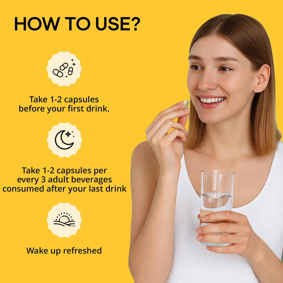 capsules drinkwel DHM avec NAC sur une table