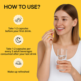 capsules drinkwel DHM avec NAC sur une table