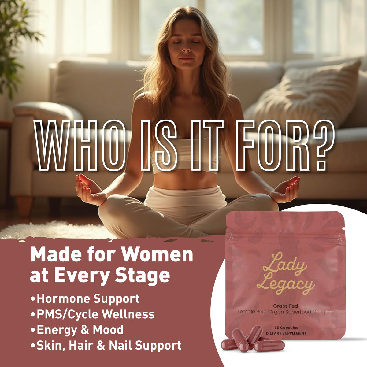 Capsules du complément alimentaire Lady Legacy, format pratique