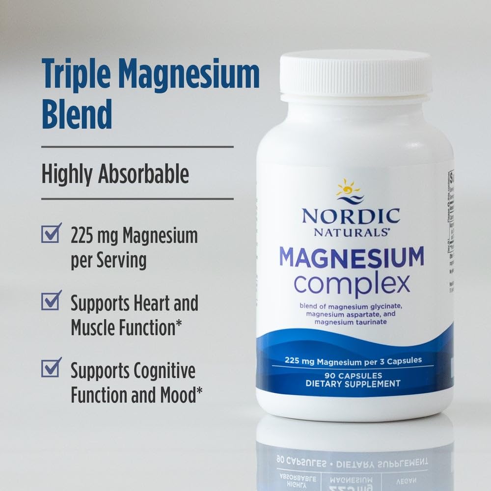 Capsules du Complexe de Magnésium Nordic Naturals, vue rapprochée