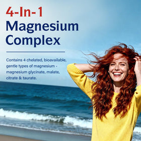 Capsules du Complexe Magnésium 4 en 1 d'Innate Vitality sur une surface blanche