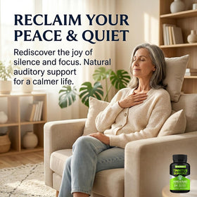 Capsules EAONE Tinnitus sur une surface blanche