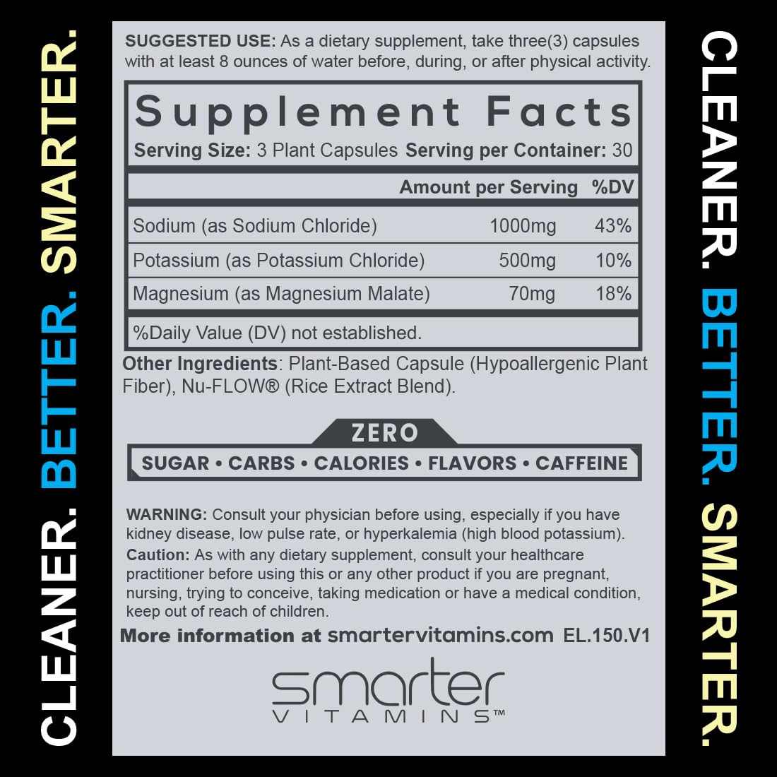 Capsules électrolytes SmarterVitamins avec verre d'eau