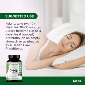 Capsules Emerald Laboratories pour le sommeil sur fond blanc