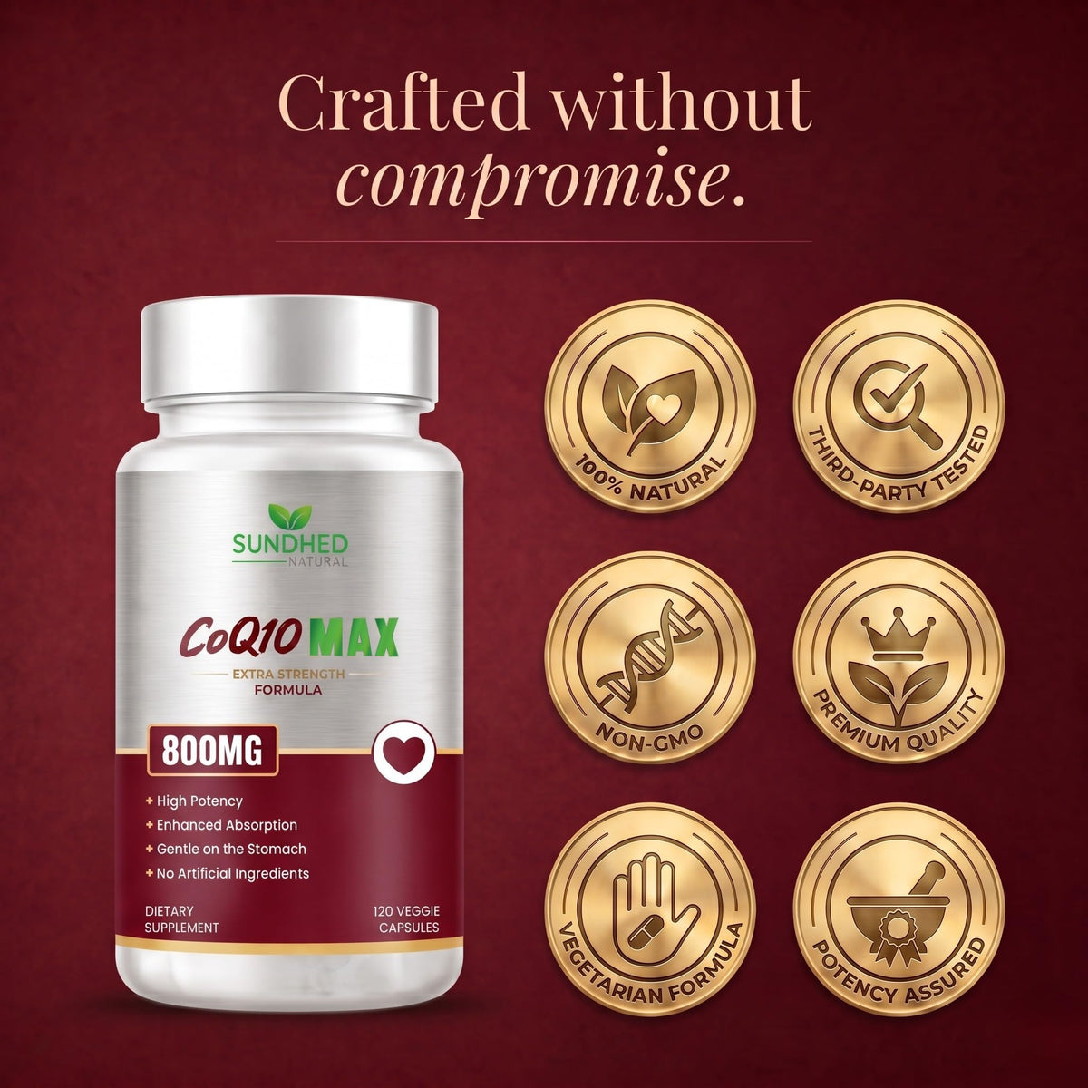 Capsules en cellulose végétale de CoQ10 800mg