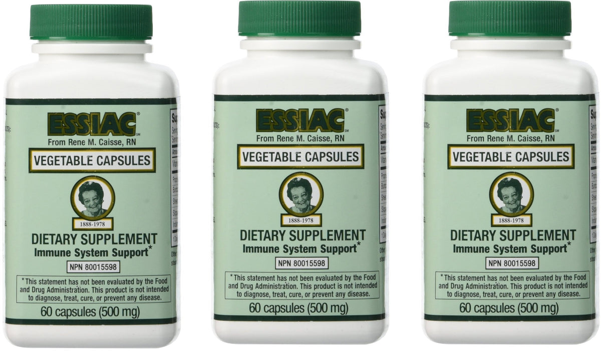 Capsules Essiac 180 caps format original devant une boîte