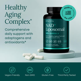 Capsules Etta Vita Liposomal NAD+ sur fond blanc