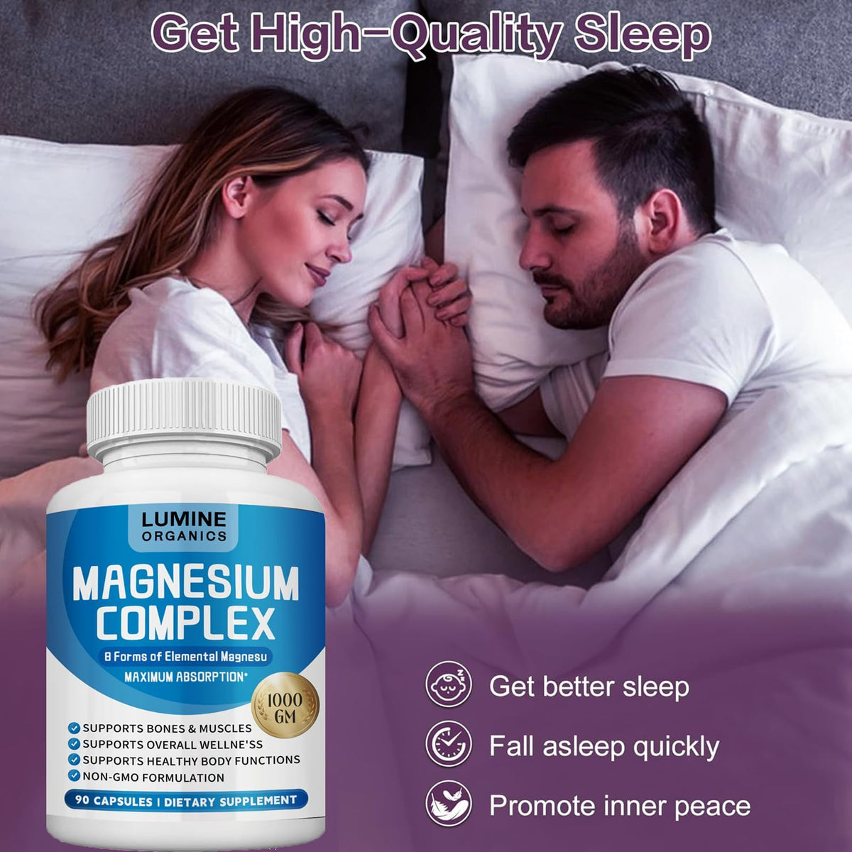 Capsules ETUIH Magnésium 1000mg sur une surface blanche