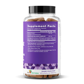 Capsules Eu Natural Menopause avec un verre d'eau
