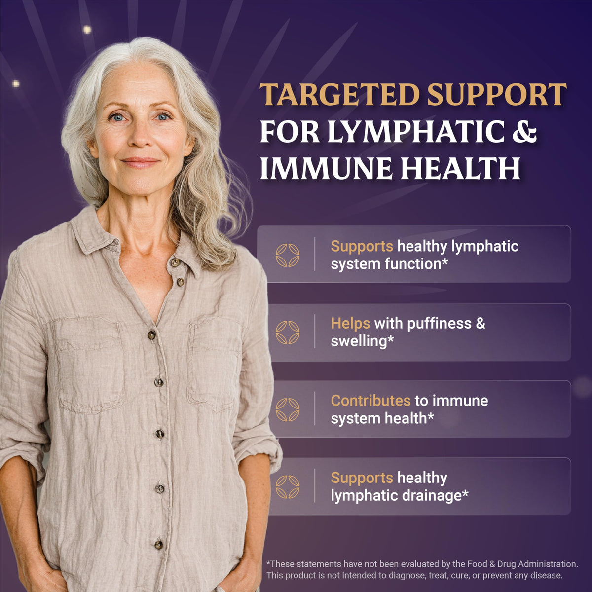 Capsules EVERFAITH LymphaFlo sur une surface en bois