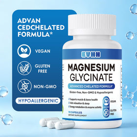 Capsules EVHH de glycinate de magnésium 240mg dans une main
