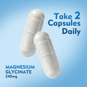 Capsules EVHH de glycinate de magnésium 240mg, vue de côté