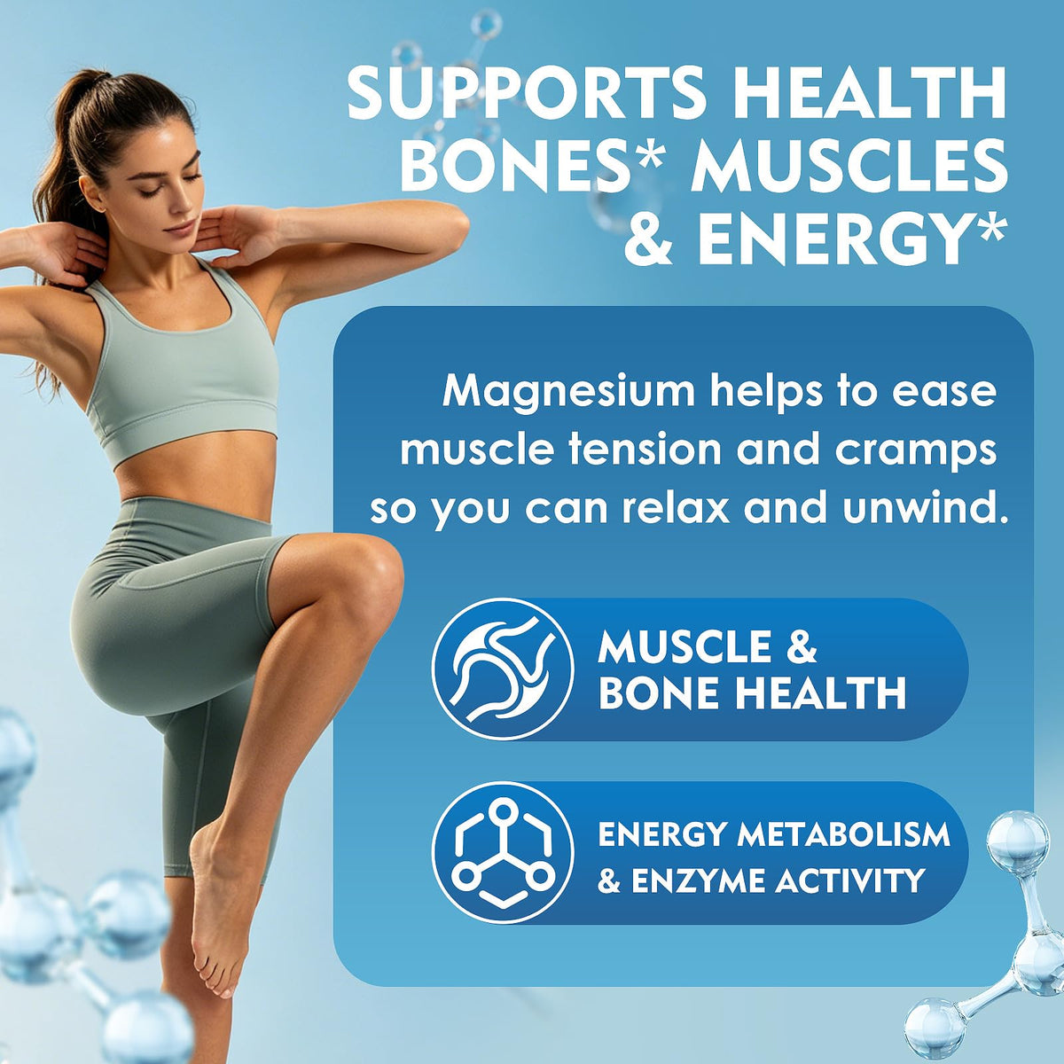 Capsules EVHH de glycinate de magnésium 240mg, vue en gros plan