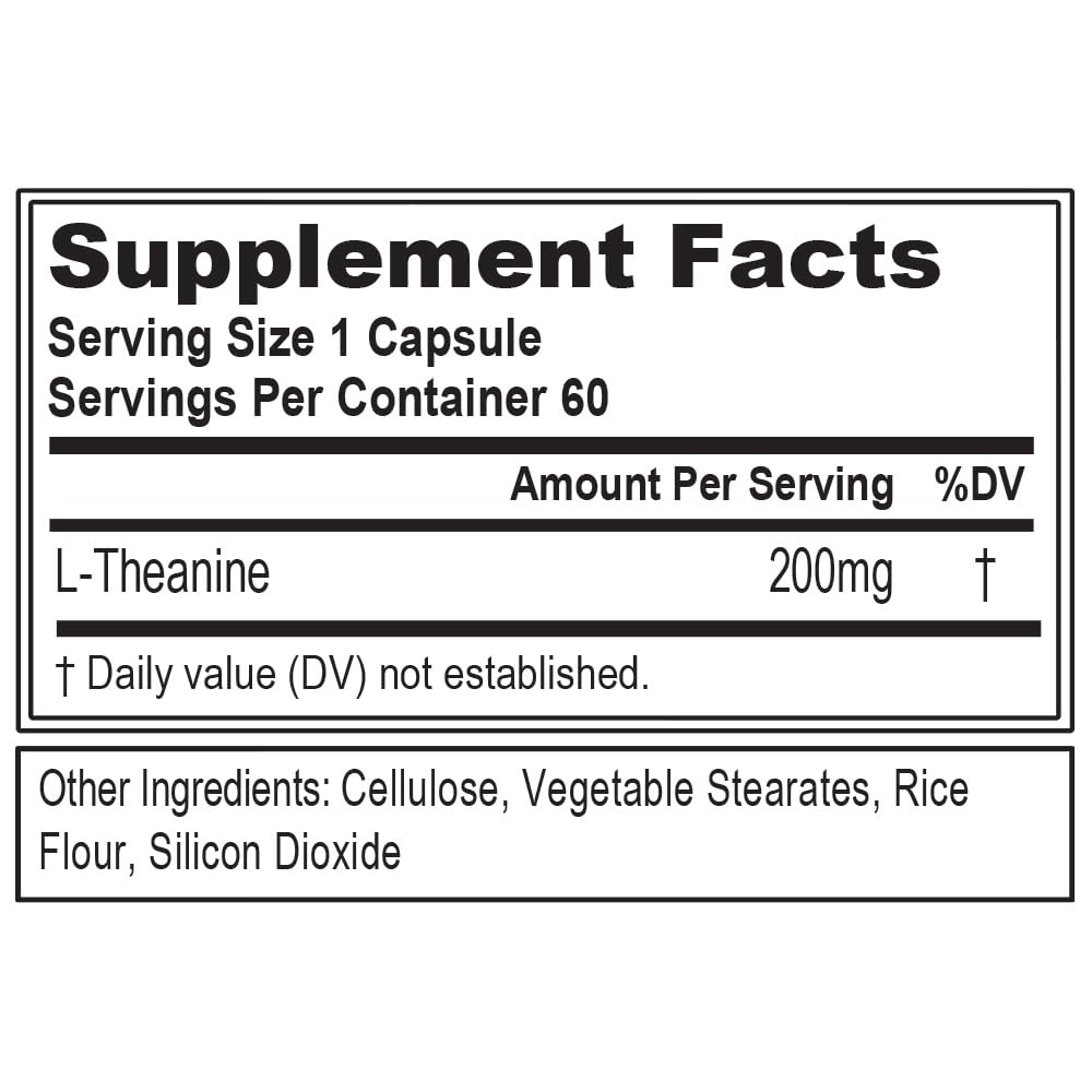 Capsules Evlution L-Theanine 200mg sur une surface blanche