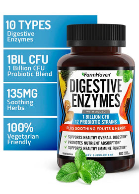 Capsules FarmHaven Multi-Enzymes sur une surface blanche