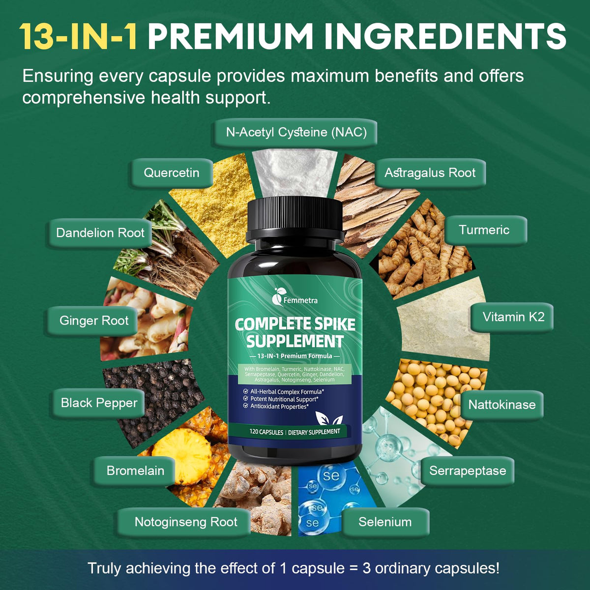 Capsules Femmetra sur une cuillère en bois